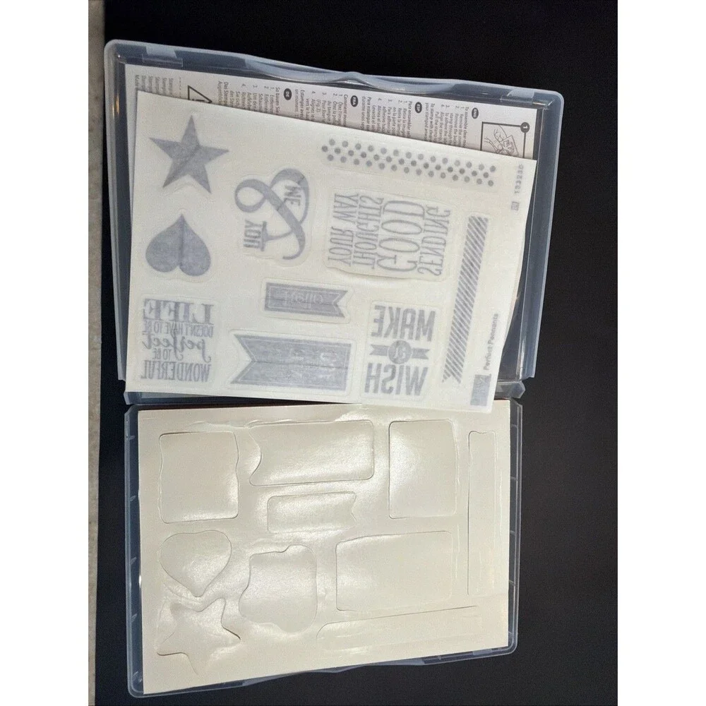 Stampin Up! Perfect Pennants 133230 Rubber Stamp Set banner heart star sentiment